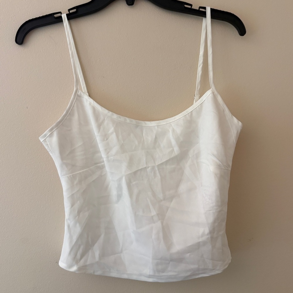 Princess Polly White Satin Cami Top US 4 Adjustable Straps Y2K Going Out